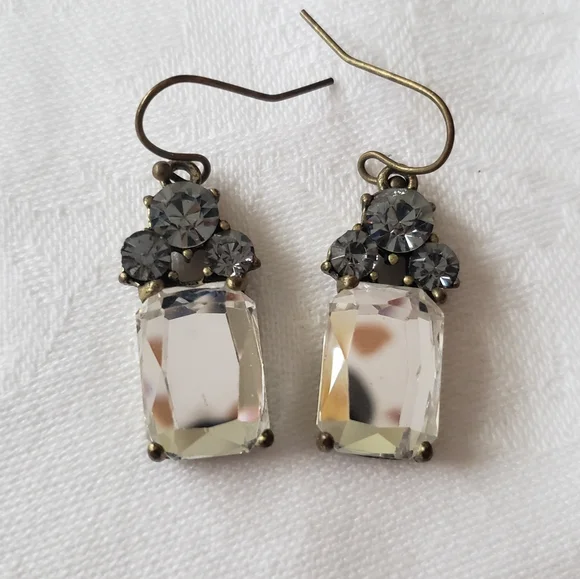 Vintage Retro Crystal/Rhinestone Earrings - Picture 1 of 6